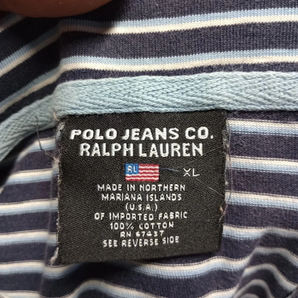 Polo Jeans Ralph Lauren Shirt Adult XL Striped‎ Golf Golfer